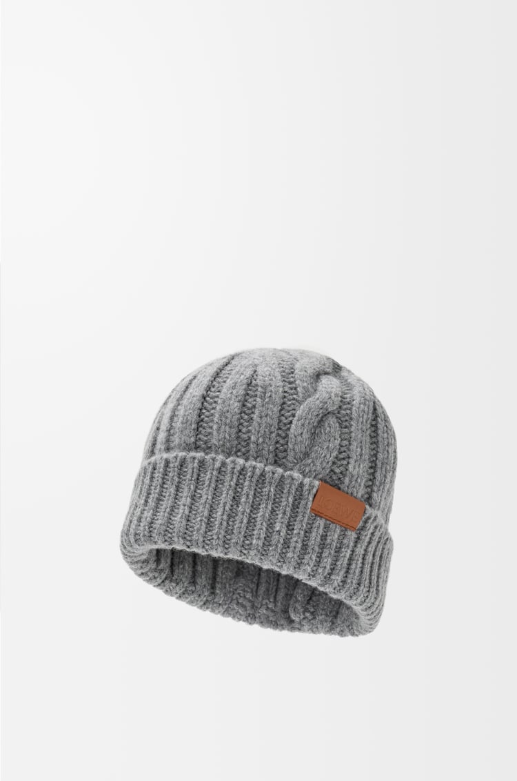 LOEWE Beanie in wool Grey Melange