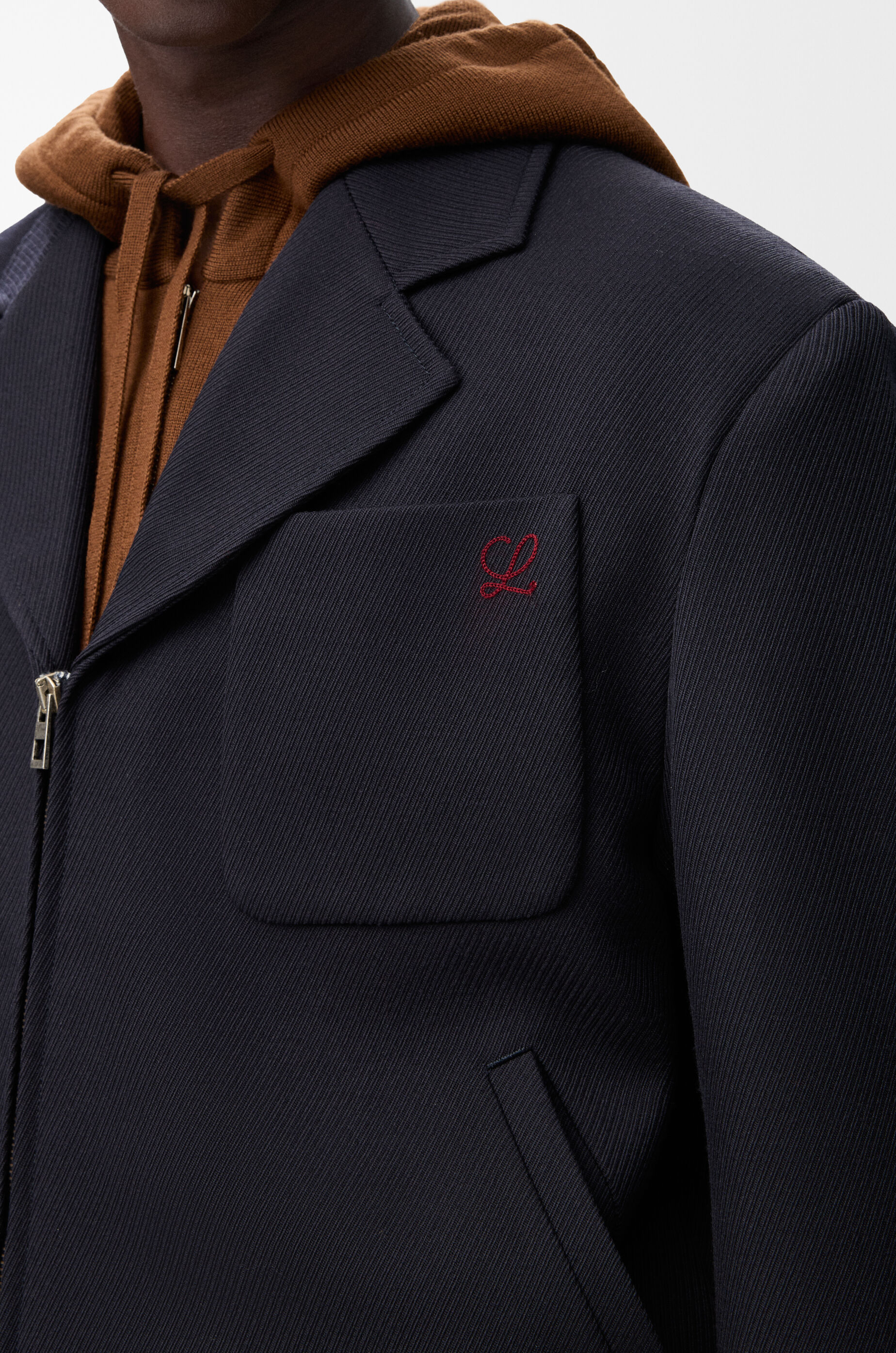 Zip-up jacket in wool Blue - LOEWE APAC official website