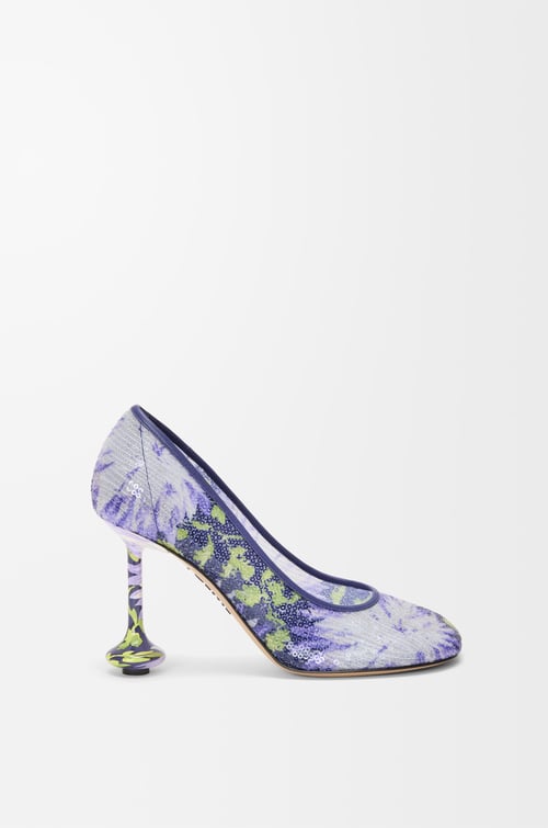 LOEWE Toy pump in sequins Navy/Lilac plp_rd