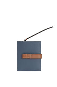 LOEWE Compact zip wallet in soft grained calfskin Steel Blue/Tan pdp_rd