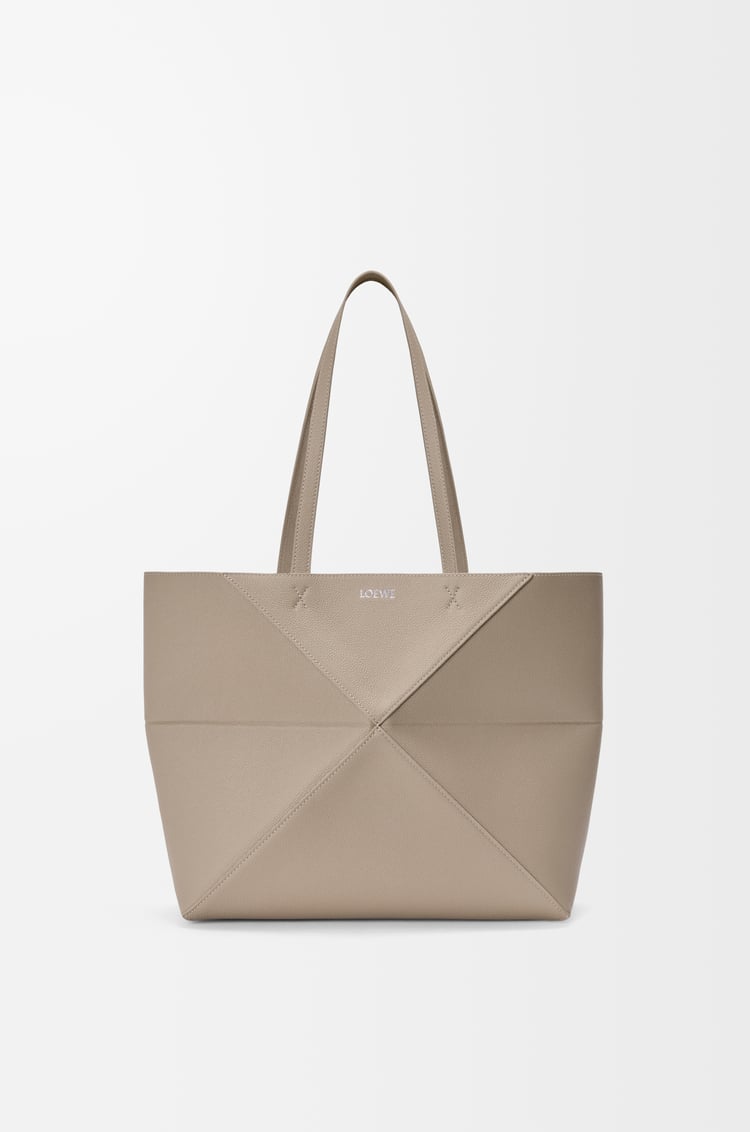 LOEWE Medium horizontal Puzzle Fold tote in soft grained calfskin Clay