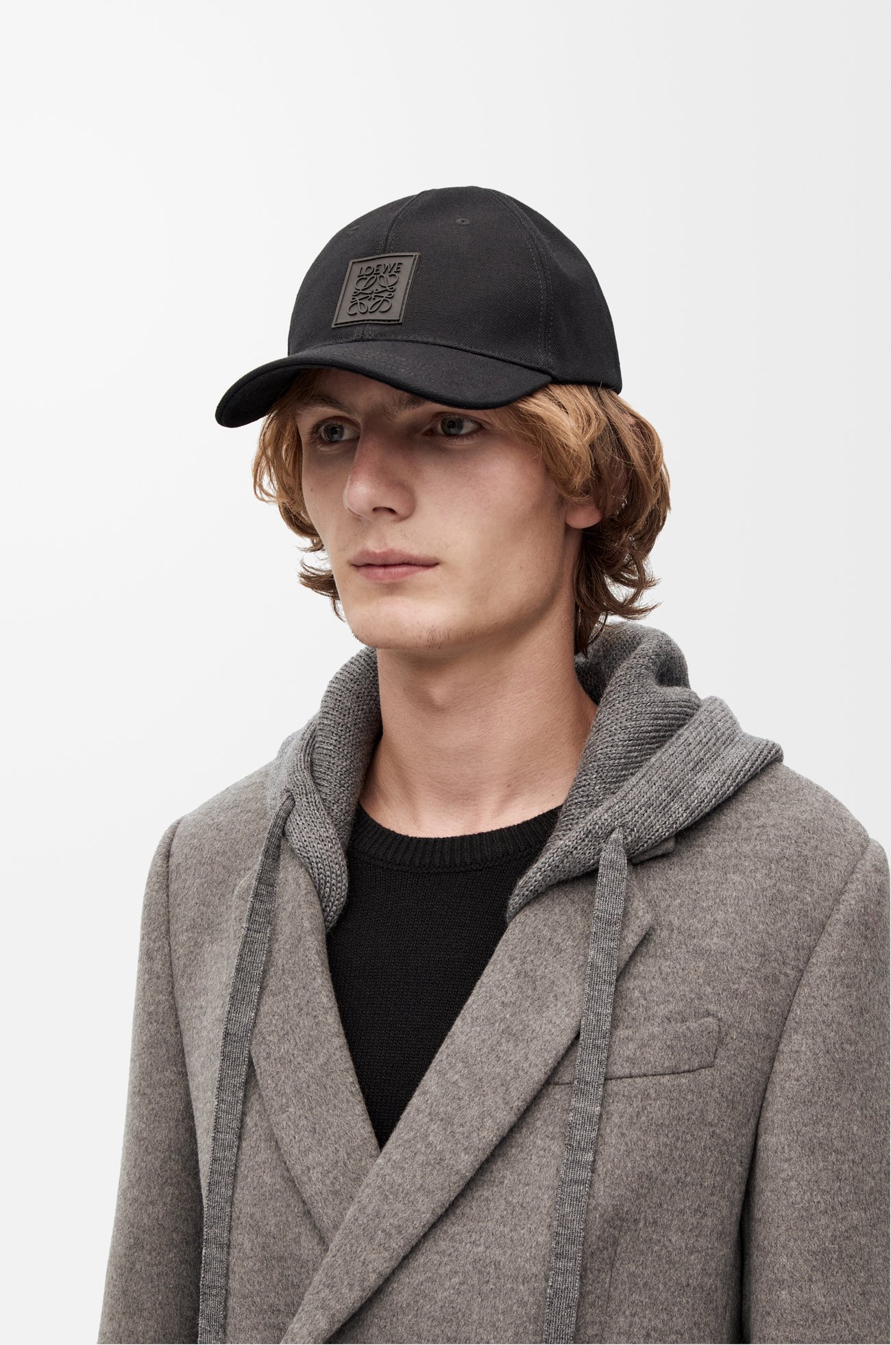 LOEWE 帆布貼飾鴨舌帽 黑色