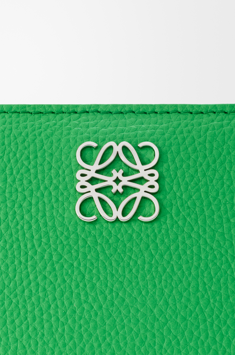 LOEWE Anagram compact wallet in pebble grained calfskin Clover Green
