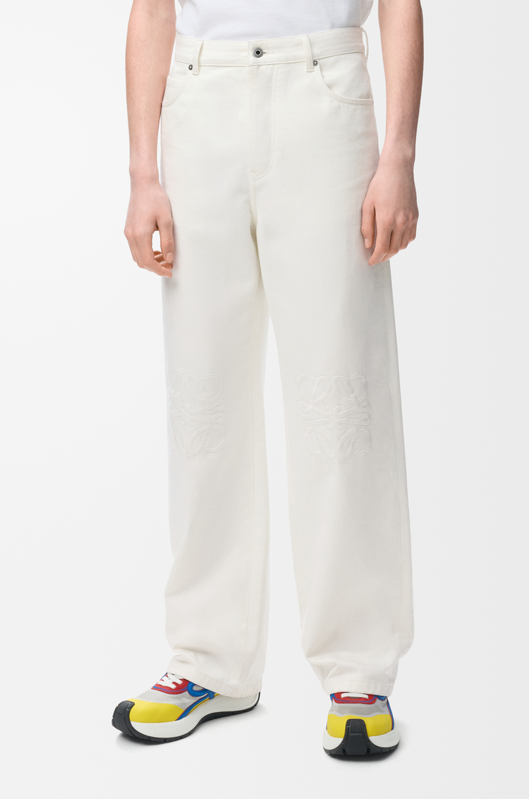 LOEWE Anagram Baggy Jeans aus Denim Weiß