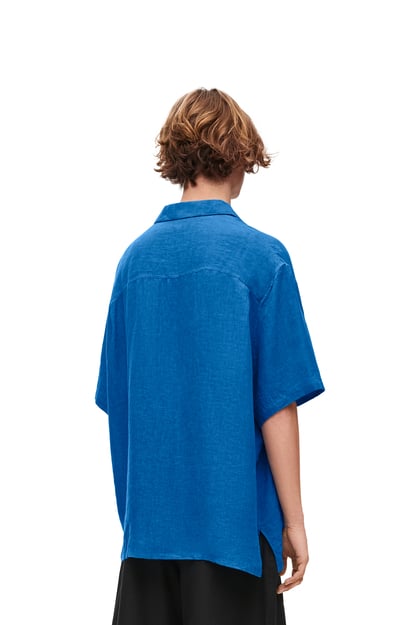 LOEWE Short sleeve shirt in linen Sea Blue plp_rd
