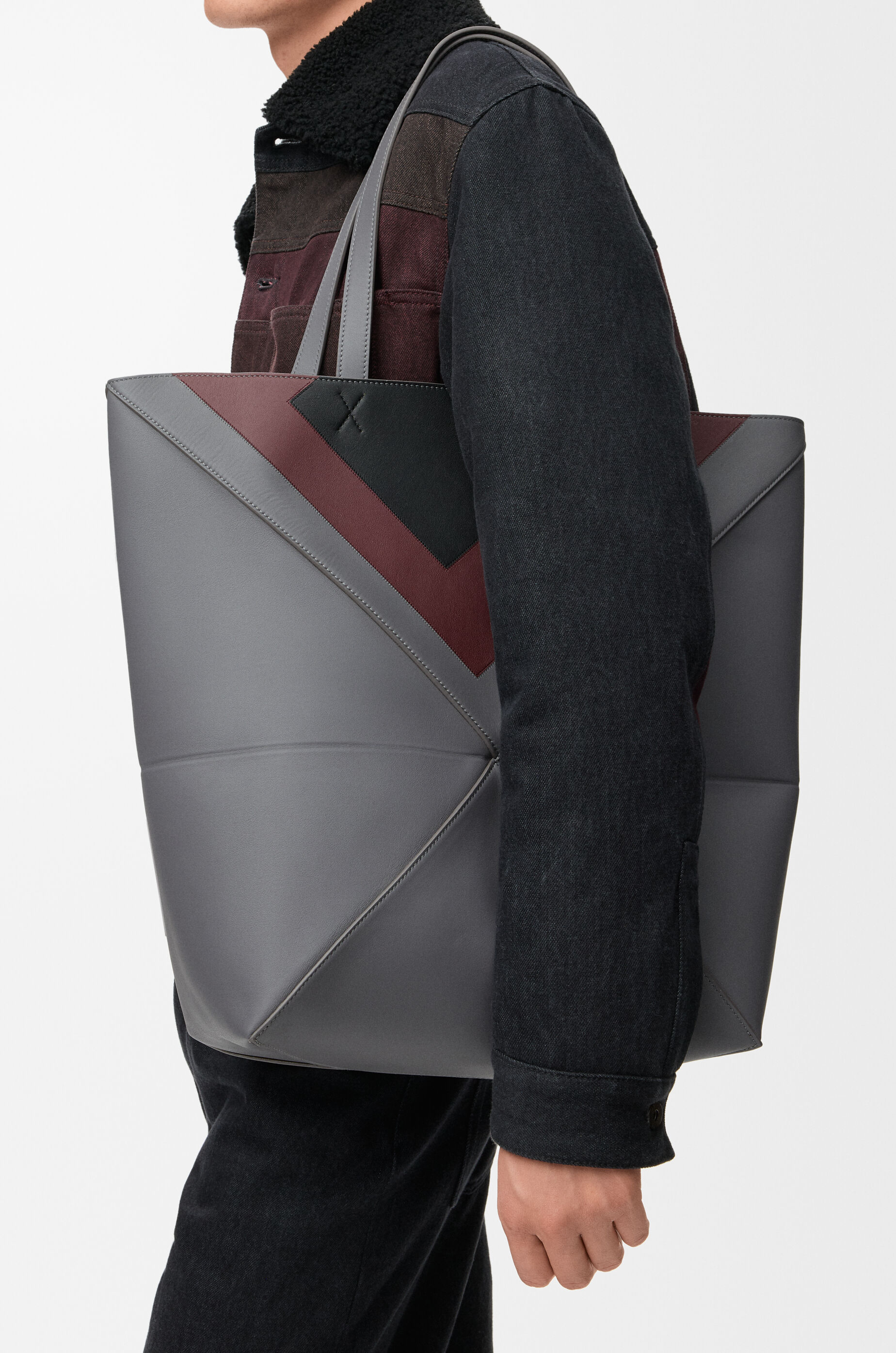 XL Puzzle Fold tote in nappa calfskin Grey - LOEWE