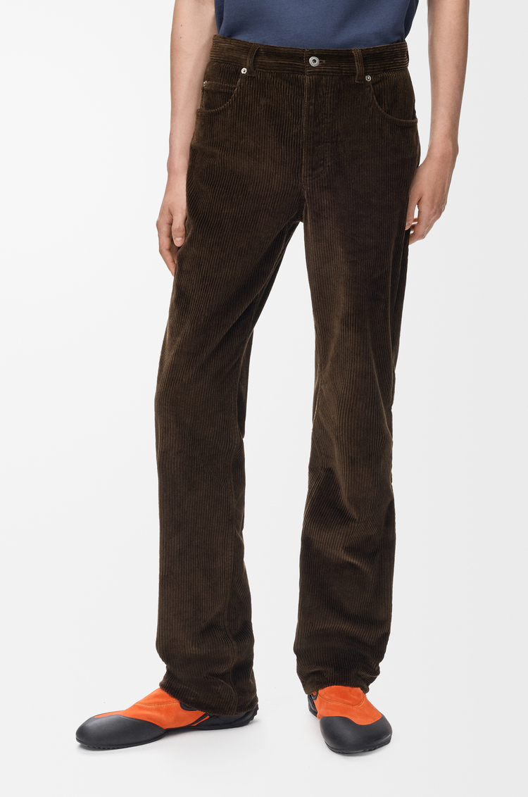 LOEWE Trousers in cotton corduroy Brown