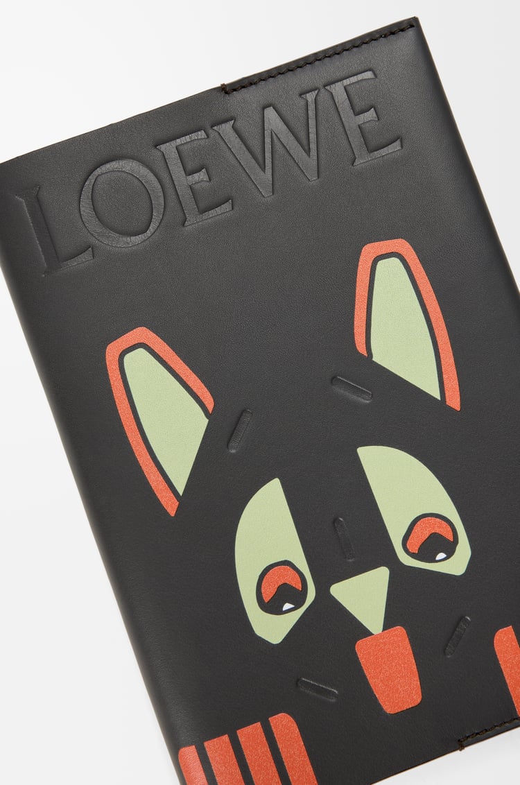 LOEWE Cuaderno Futurist Cat en piel de ternera Negro/Multicolor