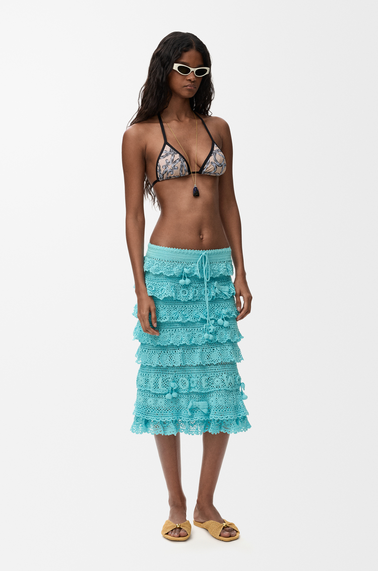 LOEWE 科技針織比基尼上衣 米色/黑色