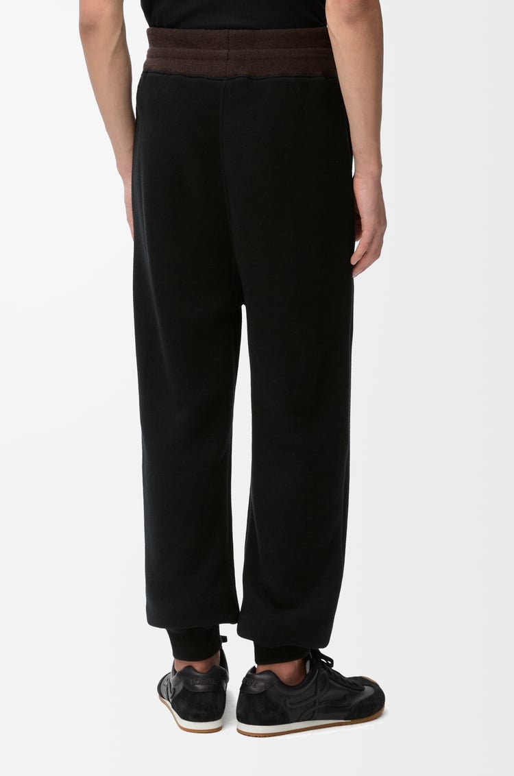 LOEWE Sweatpants in cotton and cashmere Black/Brown