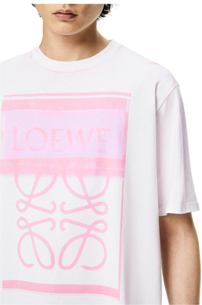 LOEWE 棉質影印 Anagram T 恤 白色/粉紅色 plp_rd