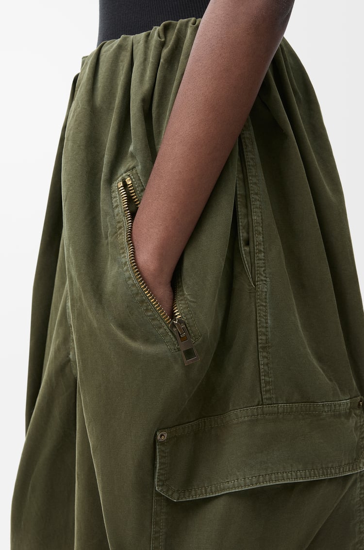 LOEWE Balloon cargo trousers in cotton Deep Olive