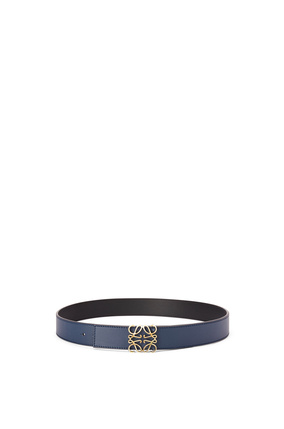 LOEWE Cinturón en piel de ternera lisa con anagrama Negro/Oceano/Oro plp_rd