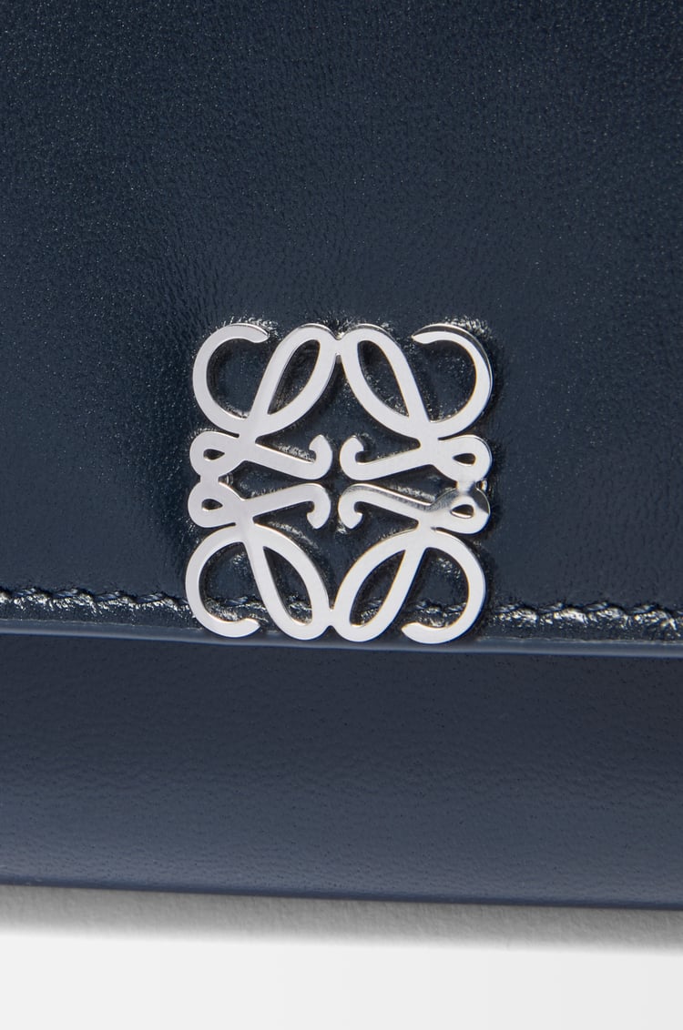 LOEWE Puffer Anagram small vertical wallet in shiny nappa calfskin Deep Navy