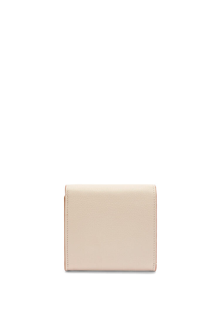 LOEWE Anagram compact flap wallet in pebble grain calfskin Light Ghost
