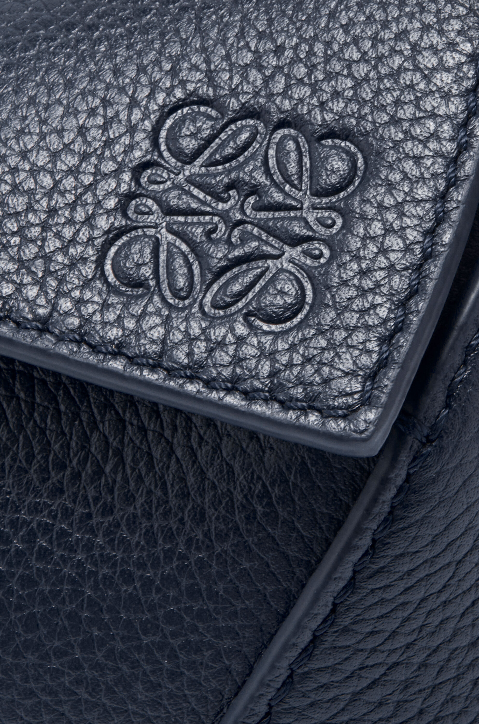 Mini Puzzle Edge bag in soft grained calfskin Blue - LOEWE USA