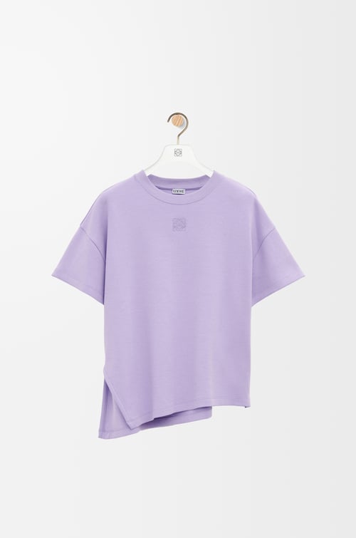 LOEWE Asymmetric T-shirt in cotton blend Lilac plp_rd