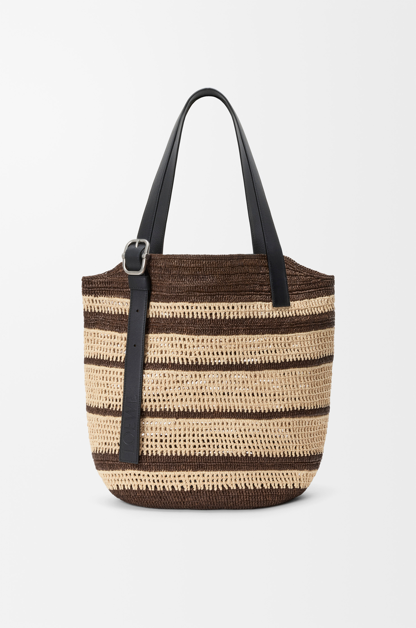 Loop basket in raffia