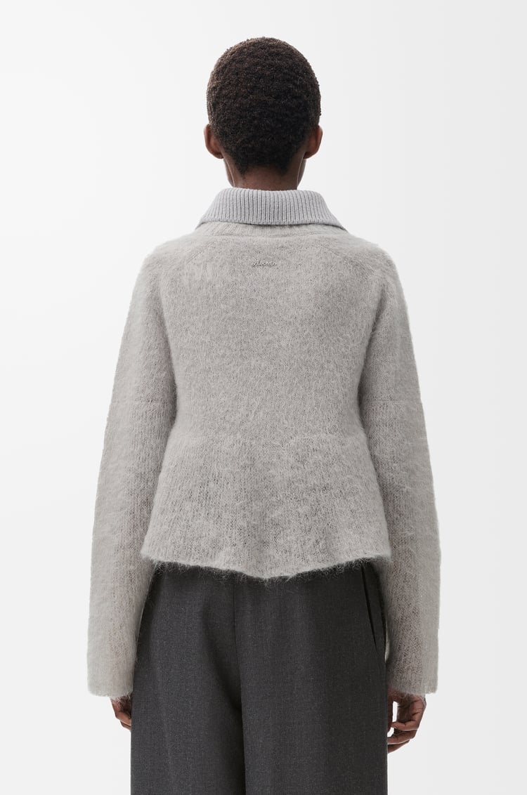 LOEWE Jersey polo en mezcla de mohair Gris