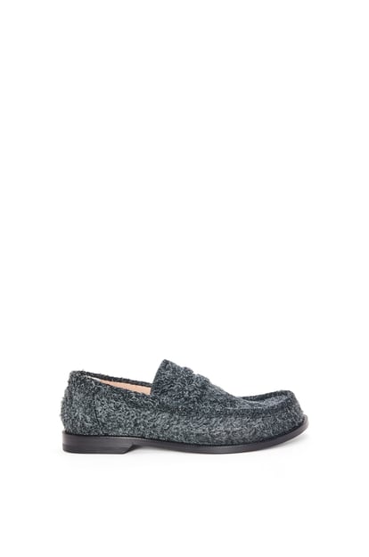LOEWE Campo loafer in brushed suede Charcoal