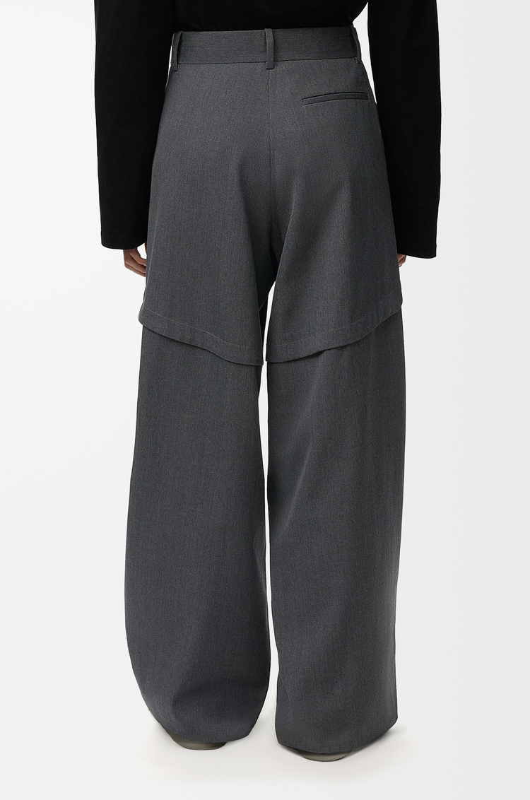 LOEWE Pantalon en laine Charbon Chiné