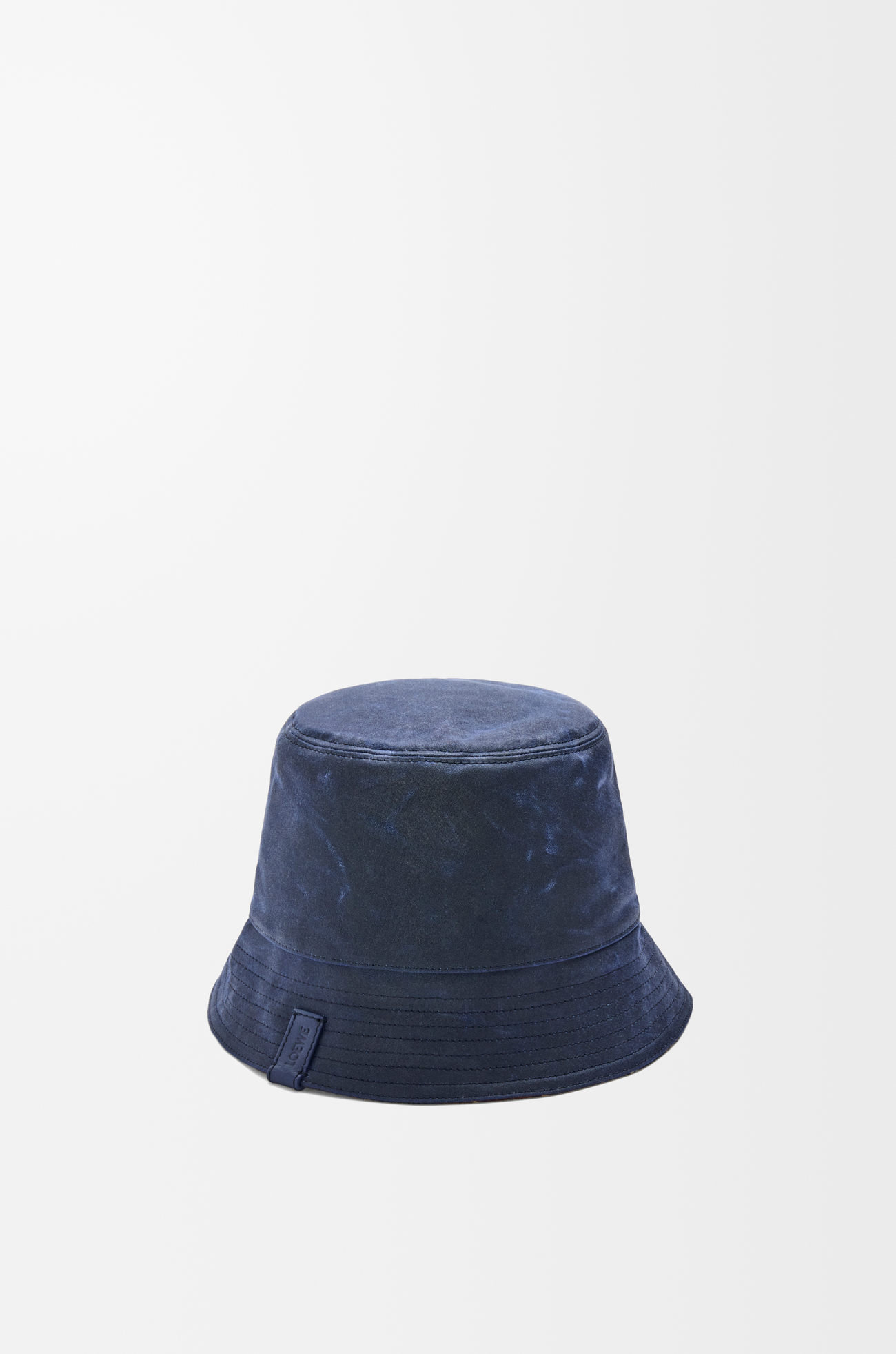 LOEWE Reversible bucket hat in waxed canvas and tartan Deep Navy