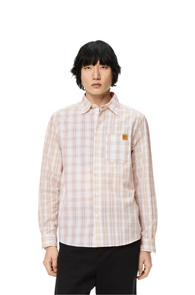 LOEWE Patchwork check shirt in cotton White/Beige plp_rd