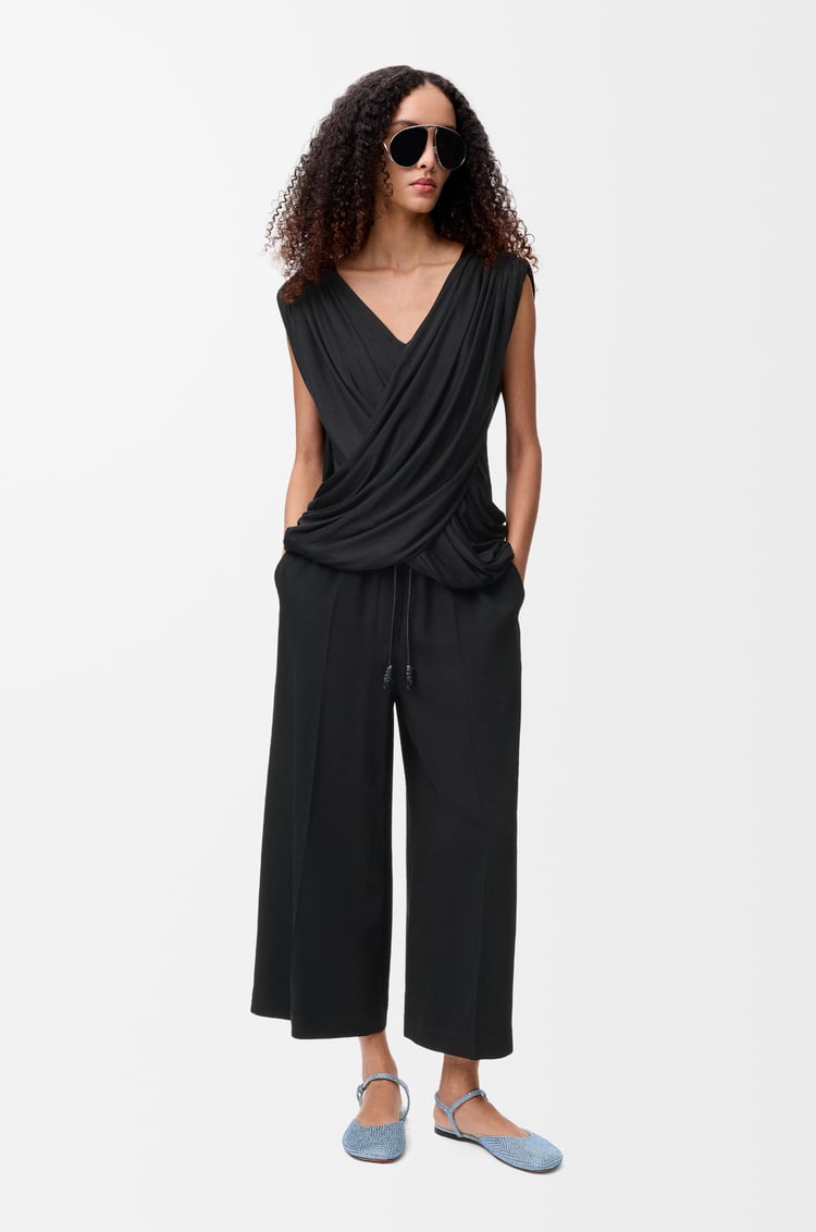 LOEWE Pantalon court en viscose stretch Noir