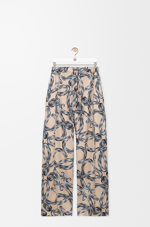 LOEWE ストレッチ トラウザーズ（シルク） ベージュ/ブラック