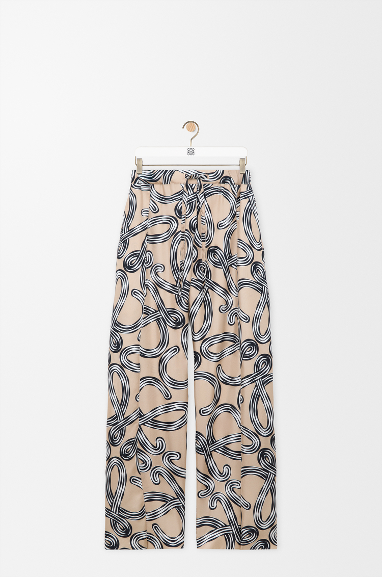 LOEWE ストレッチ トラウザーズ（シルク） ベージュ/ブラック