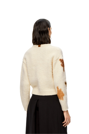 LOEWE Intarsia cardigan in wool and mohair Ecru/Brown plp_rd