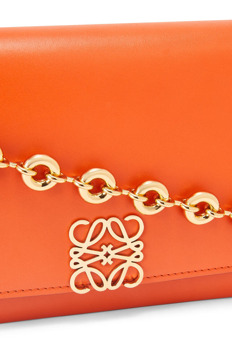 LOEWE Goya Long Chain Clutch in silk calfskin Orange