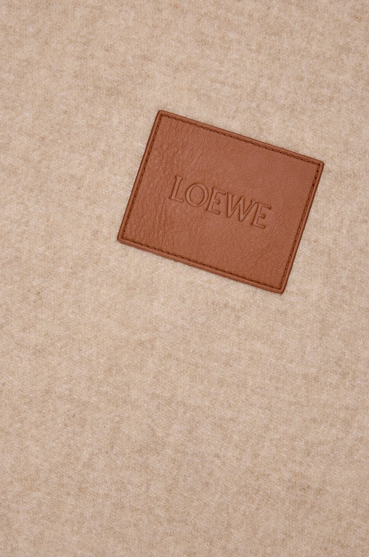 LOEWE Cushion in wool and cashmere Beige/Ecru