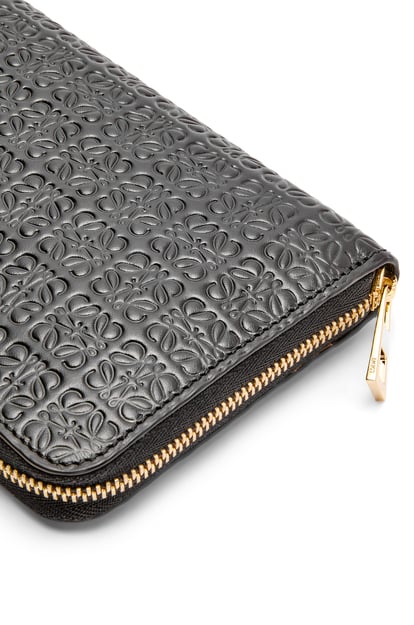 LOEWE Repeat zip around wallet in embossed silk calfskin Black plp_rd