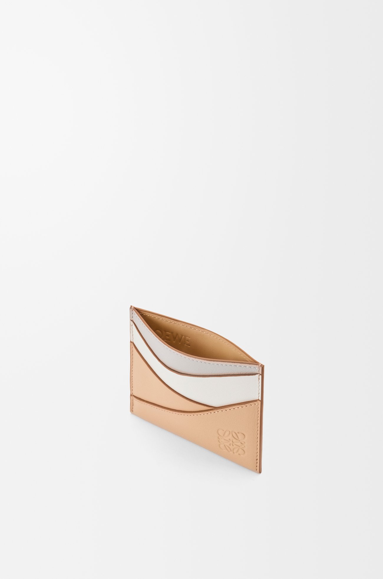 LOEWE Puzzle plain cardholder in classic calfskin Ghost/Silky Beige
