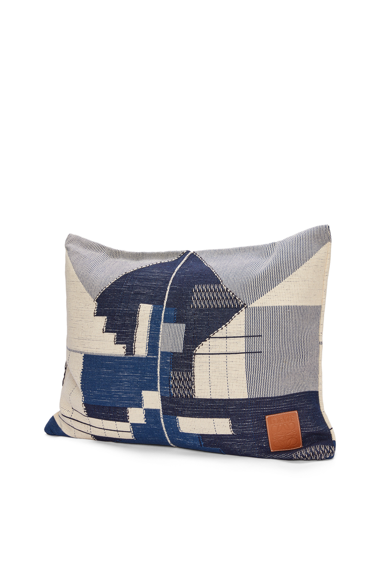 LOEWE Cushion in cotton Blue/Multicolor