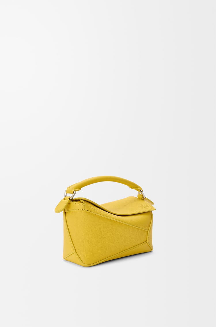 LOEWE Mini Puzzle Edge bag in soft grained calfskin Dandelion