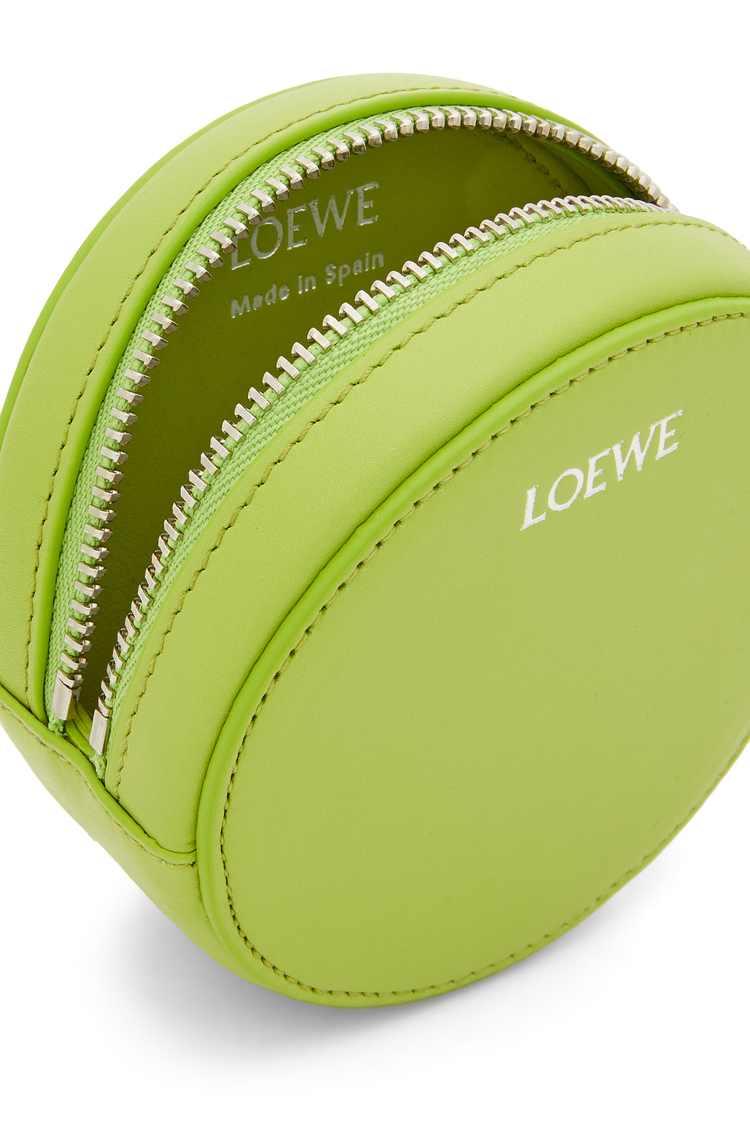 LOEWE Pebble cookie key holder in shiny nappa calfskin Green Leaf