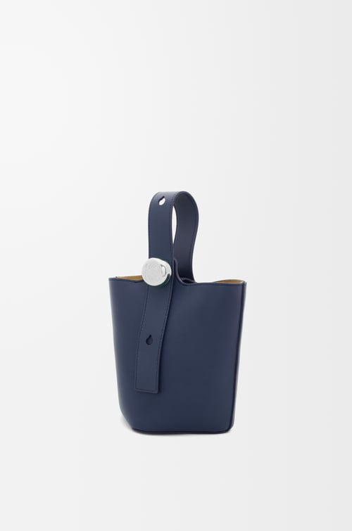 LOEWE Mini Pebble bucket in smooth calfskin Abyss Blue plp_rd