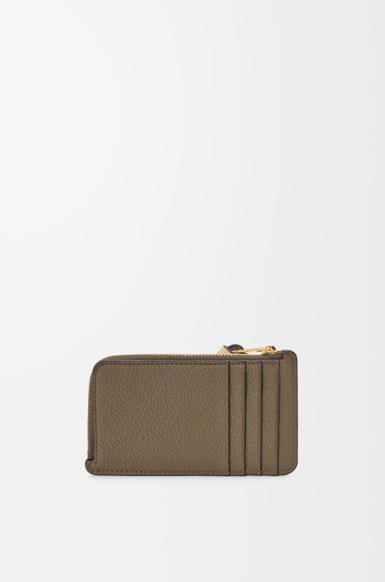 LOEWE Coin cardholder in soft grained calfskin Dark Khaki Green/Ginger