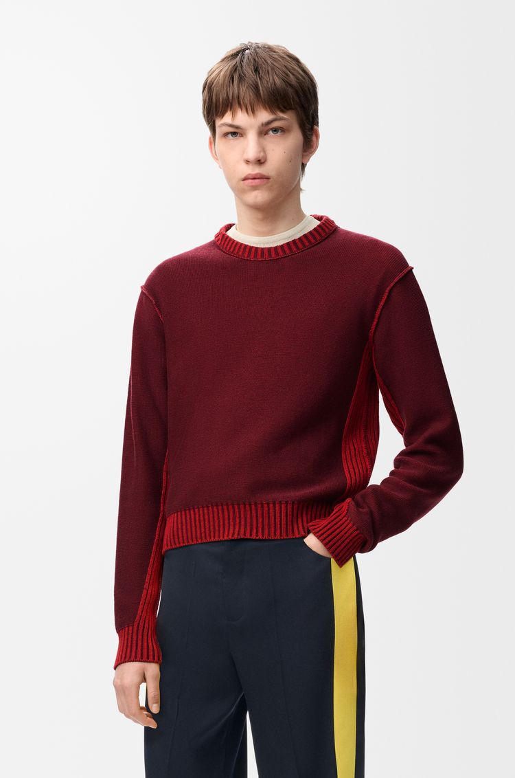 LOEWE Sweater in cotton and wool Burgundy/Red