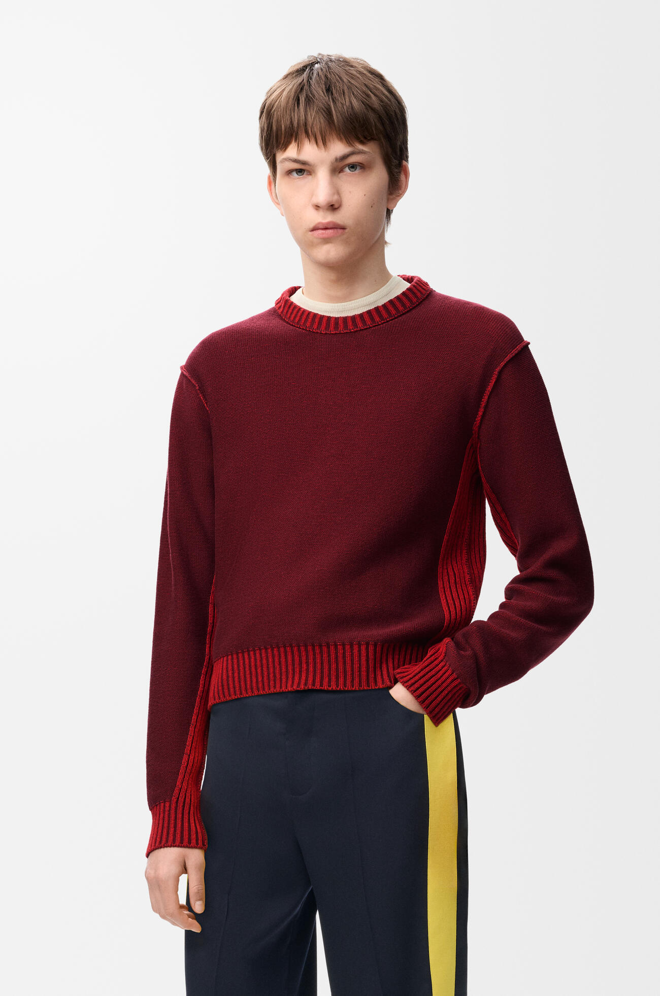LOEWE Sweater in cotton and wool Burgundy/Red