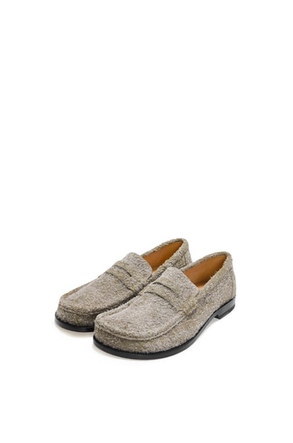 LOEWE Campo loafer in brushed suede 卡其綠 plp_rd