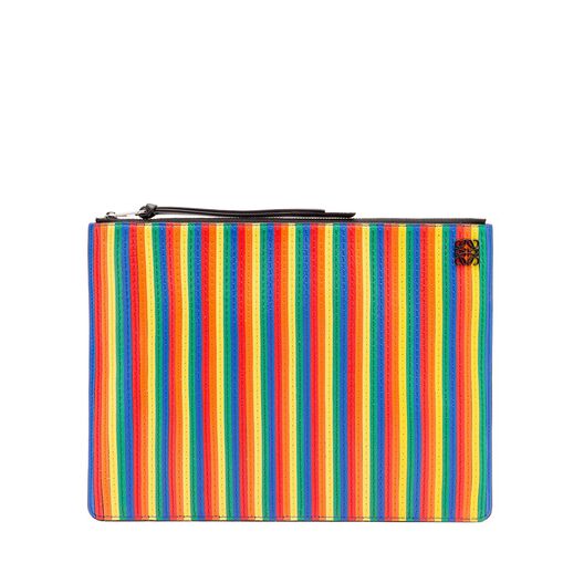 LOEWE Medium Rainbow Flat Pouch Multicolor/Black LOEWE Medium Rainbow Flat Pouch Multicolor/Black all