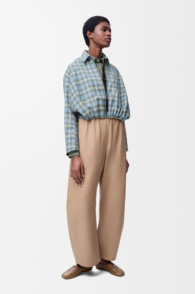 LOEWE Draped jacket in wool blend Light Blue/White