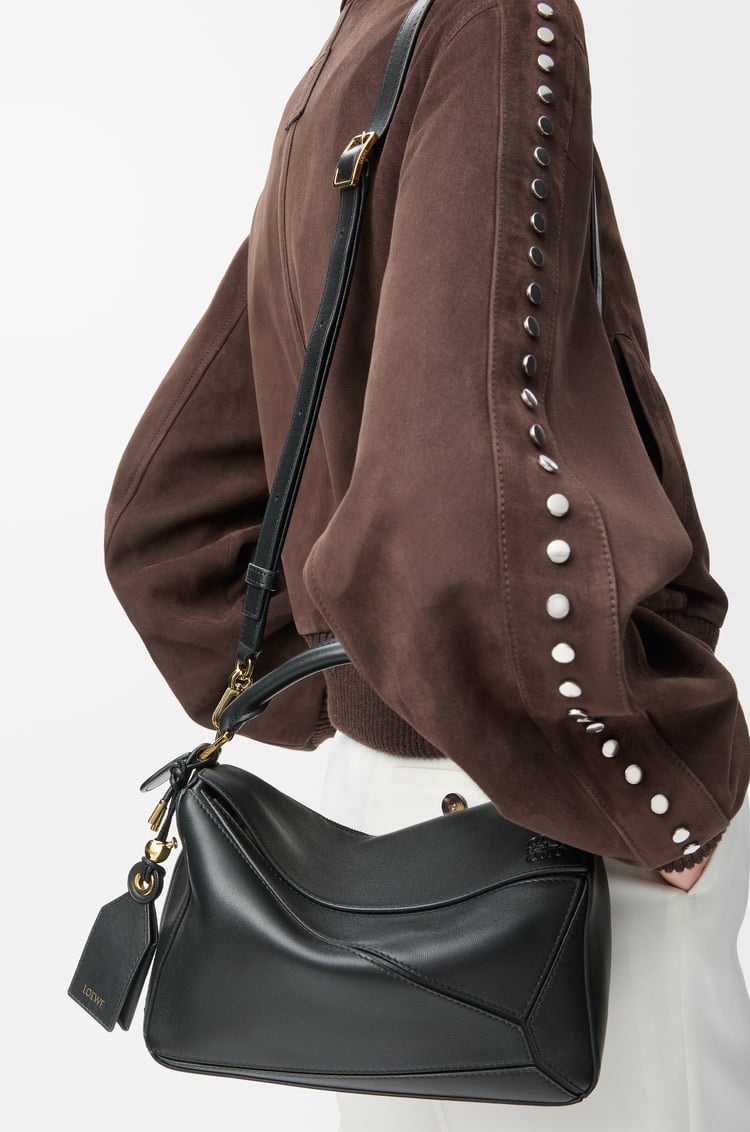 LOEWE Small Featherlight Puzzle bag in nappa lambskin Black