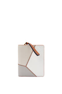 LOEWE Puzzle compact zip wallet in classic calfskin Ghost/Soft White