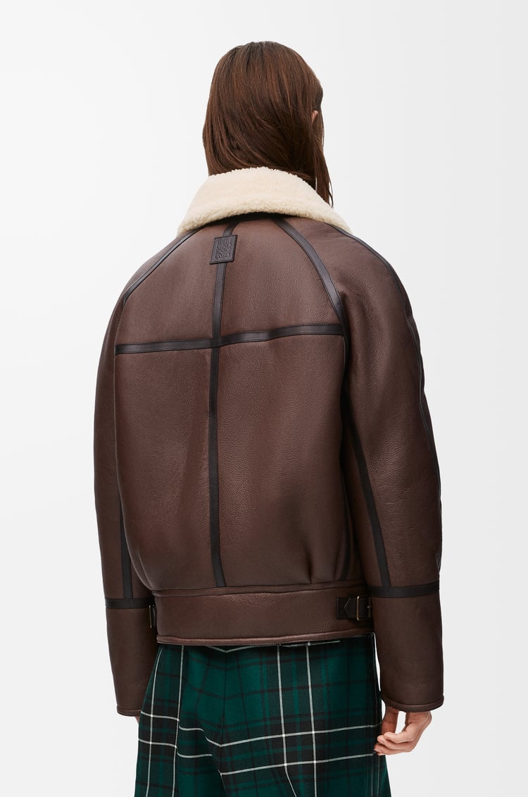 LOEWE Aviator jacket in shearling Brown/Cream