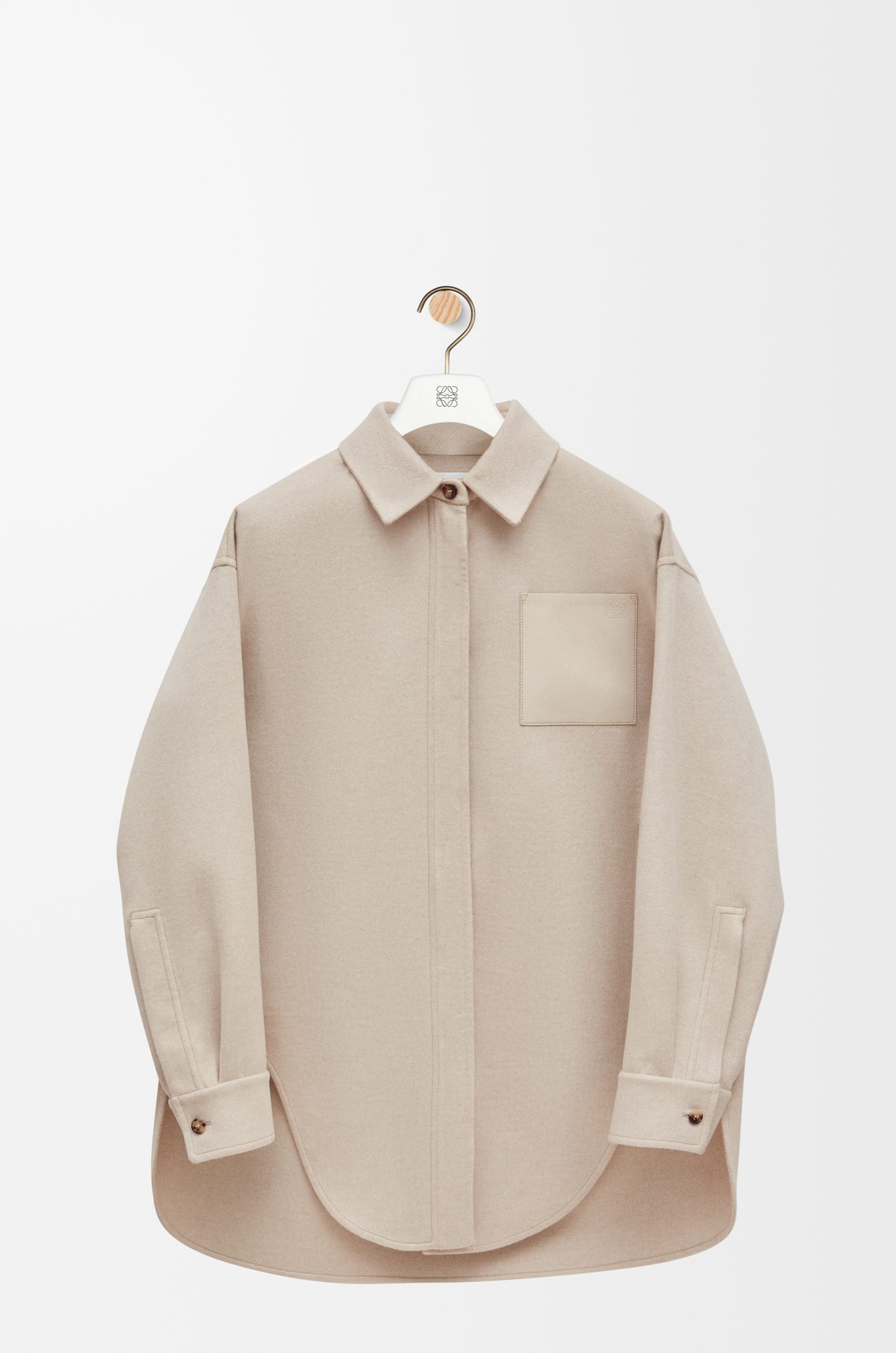 LOEWE Overshirt in wool and cashmere Light Beige Melange plp_rd