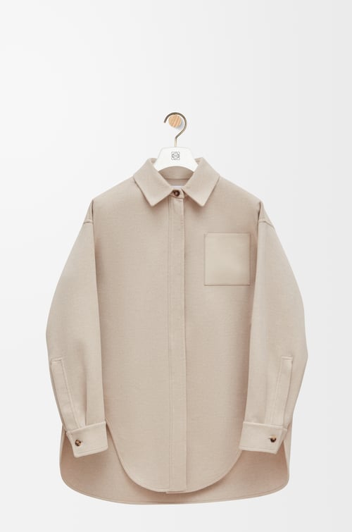 LOEWE Overshirt in wool and cashmere Light Beige Melange plp_rd
